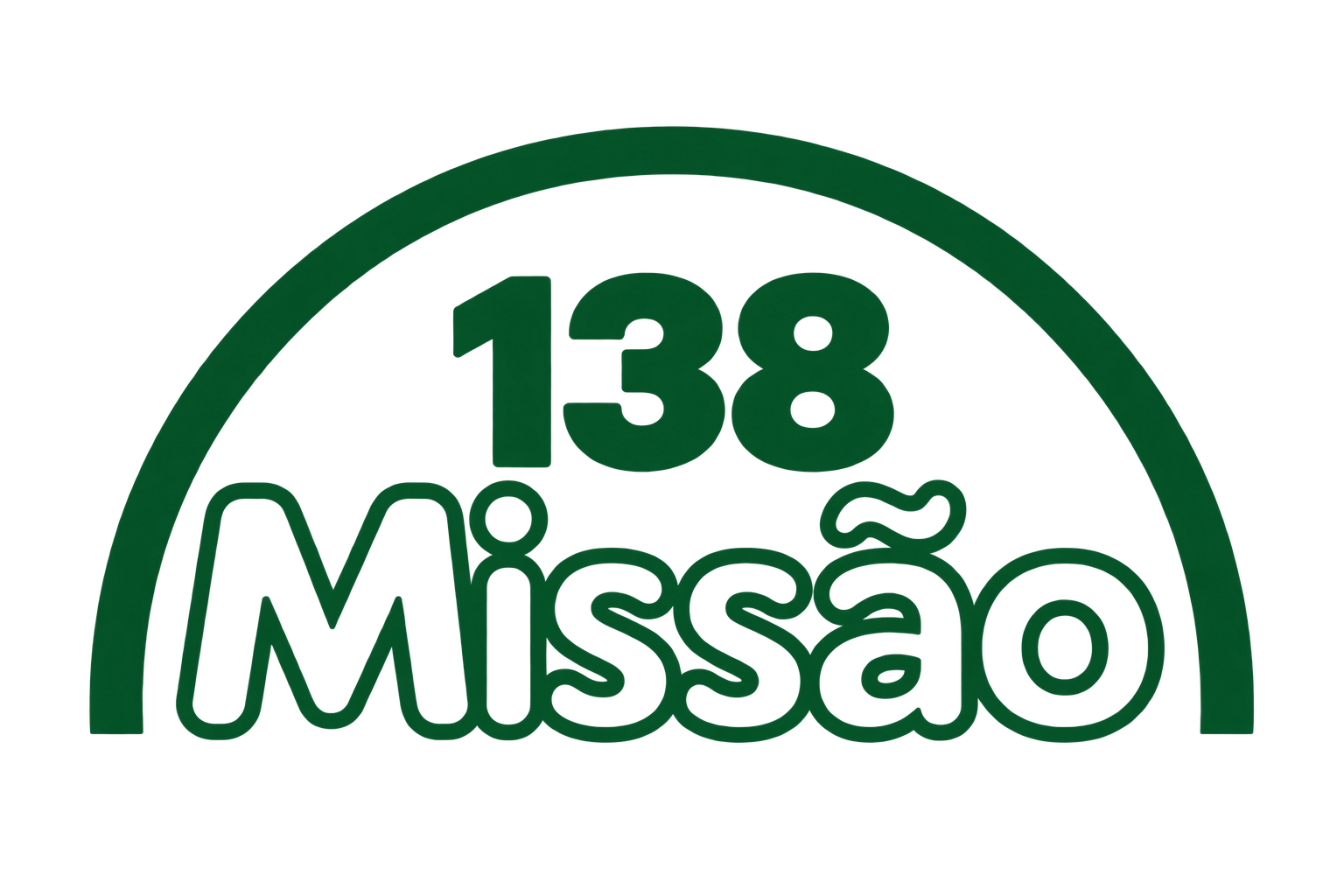Missão 138 — logo com arco de cobertura e cuidado